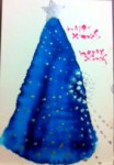 夢ロゴアート(筆ペン）でクリスマスカード