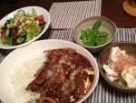 掛川食堂ビーフストロガノフとぽりぽり豆