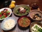 掛川食堂 牛肉と空芯菜