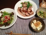 掛川食堂 鶏団子汁 と豚肉バターソテー焦がし醤油