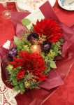 クリスマスのテーブル装花