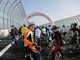 大阪サイクルイベント　開通前の高速道路を走行